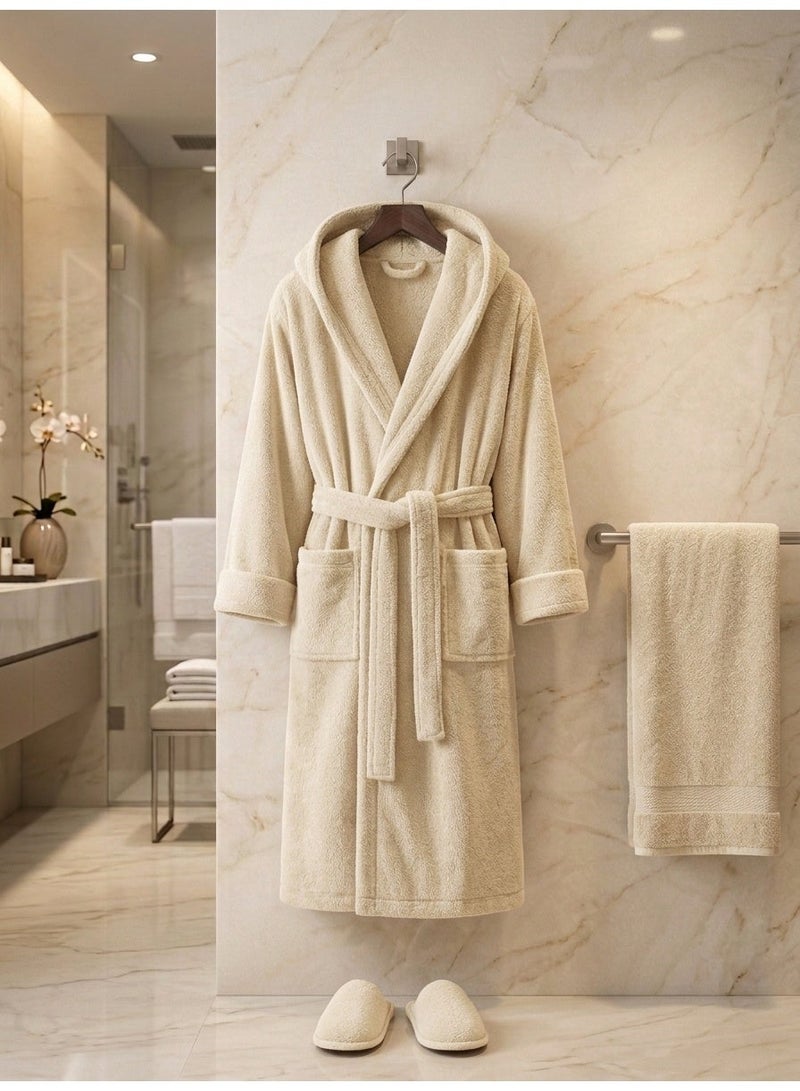 TM HOME Luxury Hotel Bath Robe + Towel 100*50 + Slipper with Luxury Box – 100% Egyptian Cotton – Elegant Color – Ultra-Soft, Highly Absorbent & Premium Quality for Home, Spa & Hotels - Image 1