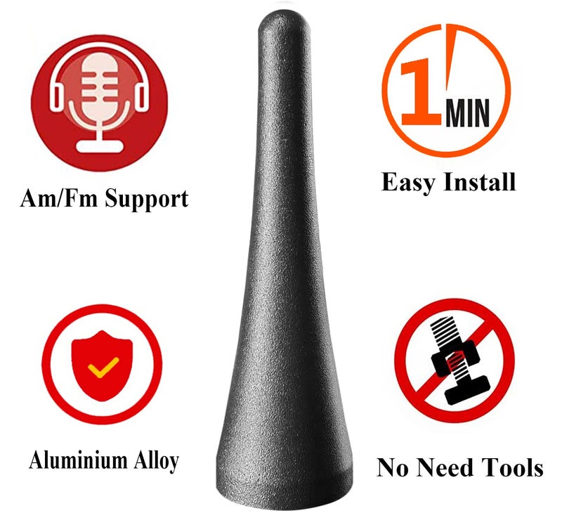 RooFox 3.8 Inch Aluminum Antenna for Ford Mustang Convertibles (2015-2023), Ford Mustang Antenna Replacement Mast - Image 2