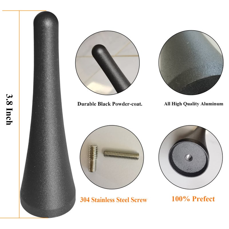 RooFox 3.8 Inch Aluminum Antenna for Ford Mustang Convertibles (2015-2023), Ford Mustang Antenna Replacement Mast - Image 3