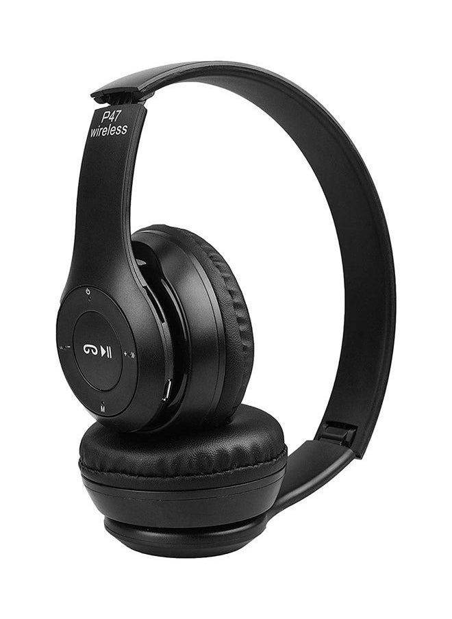 P47 - Wireless Bluetooth On-Ear Headphone Black - Image 1