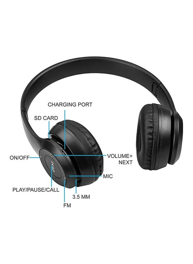 P47 - Wireless Bluetooth On-Ear Headphone Black - Image 1