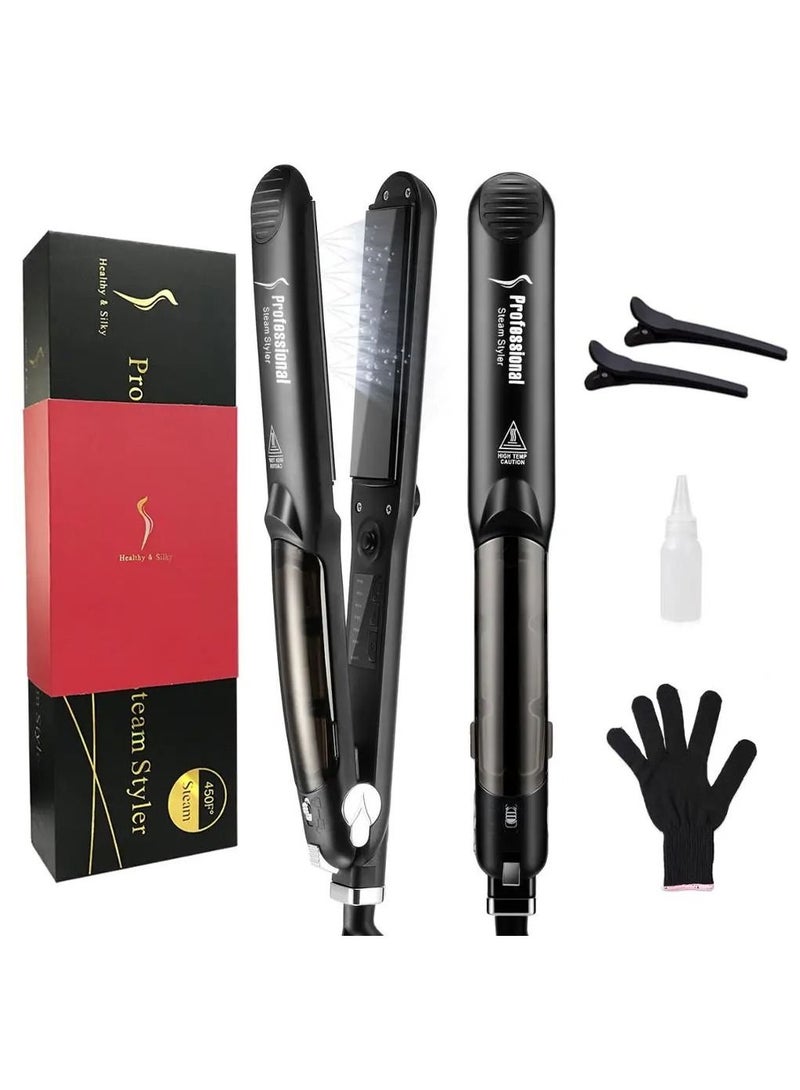 PROFESSIONAL High-Grade Professional Ceramic Steam Hair Straightener Fast Heating Vapor Hair Flat - Image 1