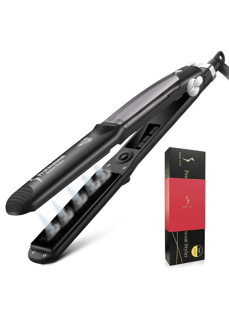 PROFESSIONAL High-Grade Professional Ceramic Steam Hair Straightener Fast Heating Vapor Hair Flat - Image 3