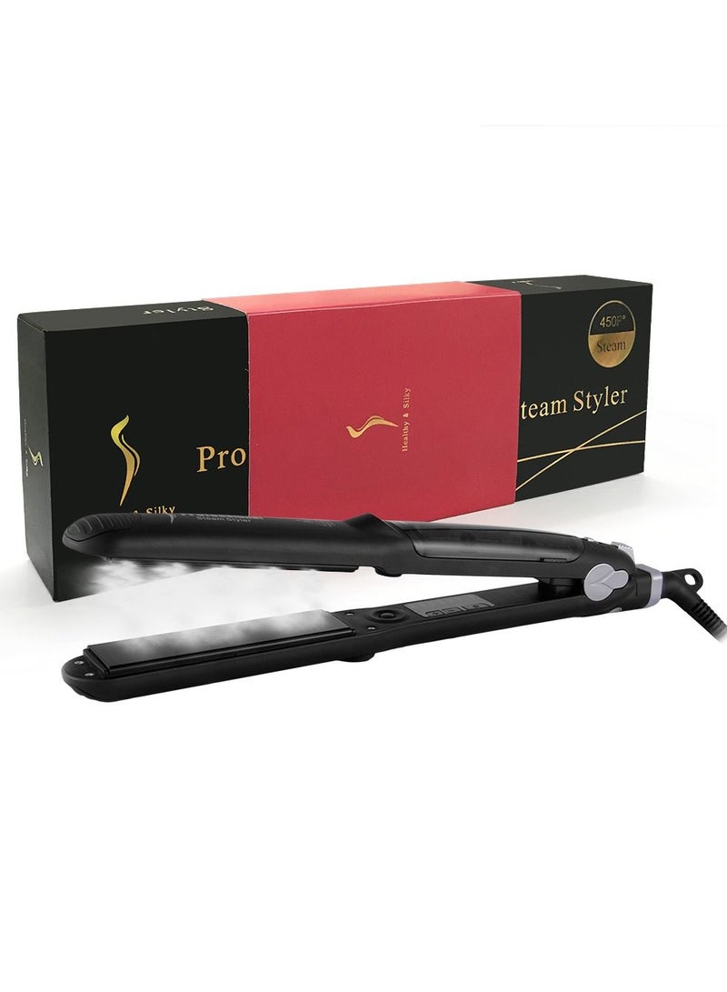 PROFESSIONAL High-Grade Professional Ceramic Steam Hair Straightener Fast Heating Vapor Hair Flat - Image 2