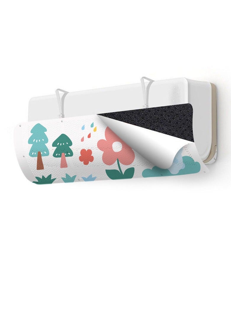 general Air conditioner windshield baffle accessories free installation anti-direct blowing hanging air conditioner indoor unit hanging plate windshield windshield (little red flower (with filter cotton)) - Image 1