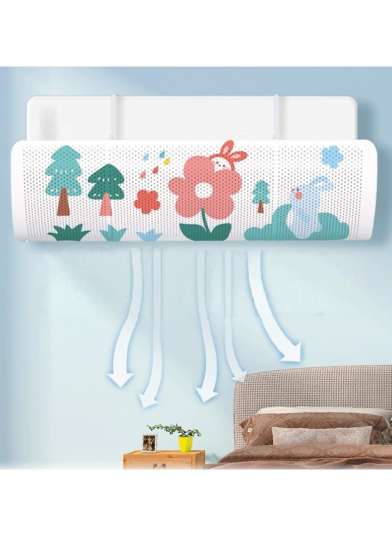general Air conditioner windshield baffle accessories free installation anti-direct blowing hanging air conditioner indoor unit hanging plate windshield windshield (little red flower (with filter cotton)) - Image 2