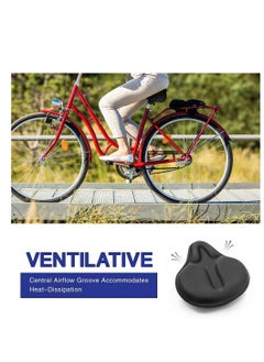 Womdee Comfortable Exercise Bike Seat Cover C6 Large Wide Foam & Gel Padded Bicycle Saddle  - Image 4