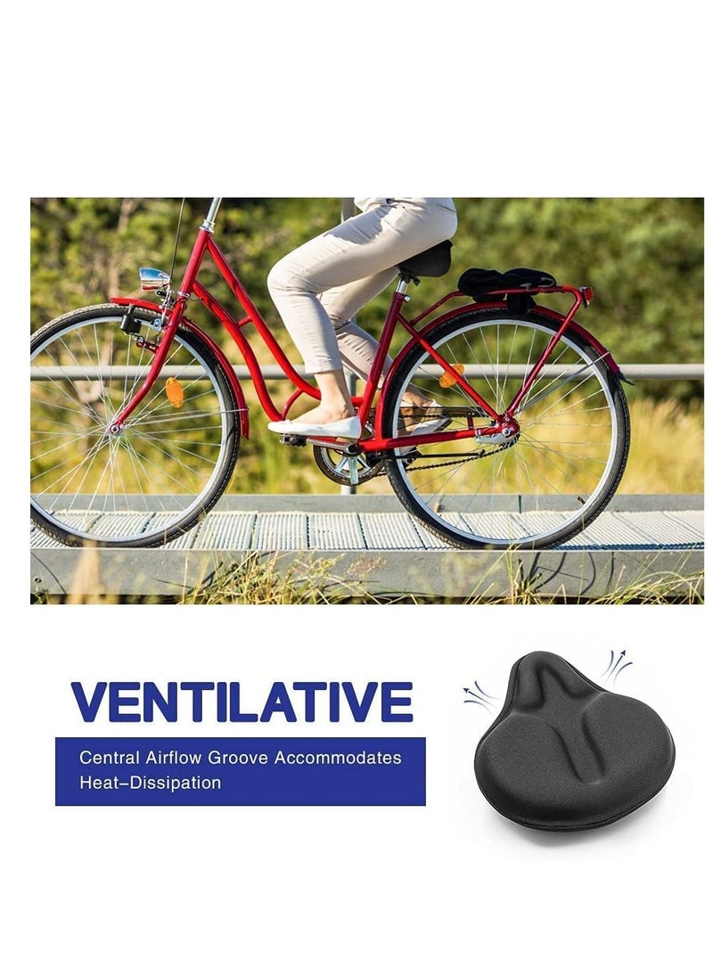Womdee Comfortable Exercise Bike Seat Cover C6 Large Wide Foam & Gel Padded Bicycle Saddle  - Image 4