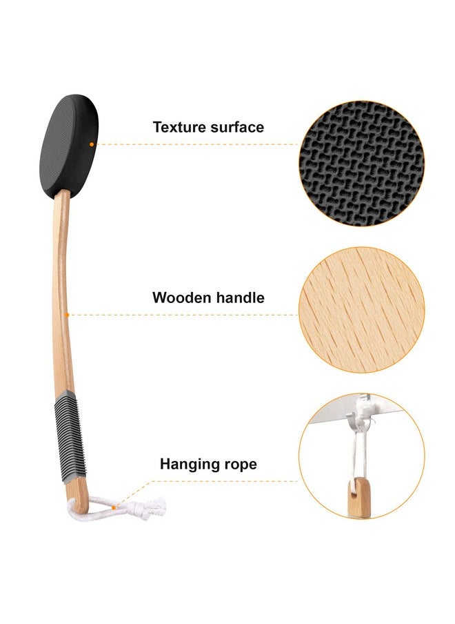 AmazerBath - Mazerbath Lotion Applicator For Back Feet 4 Replaceable Pads With 1 Long Handled Back Lotion Applicator For Elderly Women Apply Cream Medicine Skin Cream Moisturizer Sunscreen Tanner Black - Image 1
