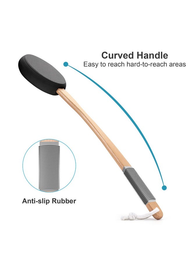 AmazerBath - Mazerbath Lotion Applicator For Back Feet 4 Replaceable Pads With 1 Long Handled Back Lotion Applicator For Elderly Women Apply Cream Medicine Skin Cream Moisturizer Sunscreen Tanner Black - Image 1