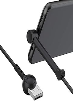 Havit h697 usba to type-c cable 2.1a with creative bracket and standing function,1m black