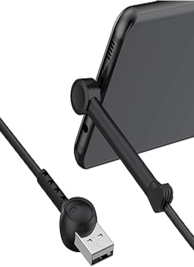 havit - Havit h697 usba to type-c cable 2.1a with creative bracket and standing function,1m black - Image 1