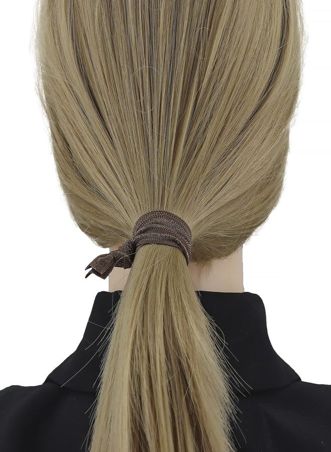 manipepe 50 Pack Solid Color Knotted Hair Ties - No Crease Hair Ponytail Elastics for Women and Girls (brown) - Image 3
