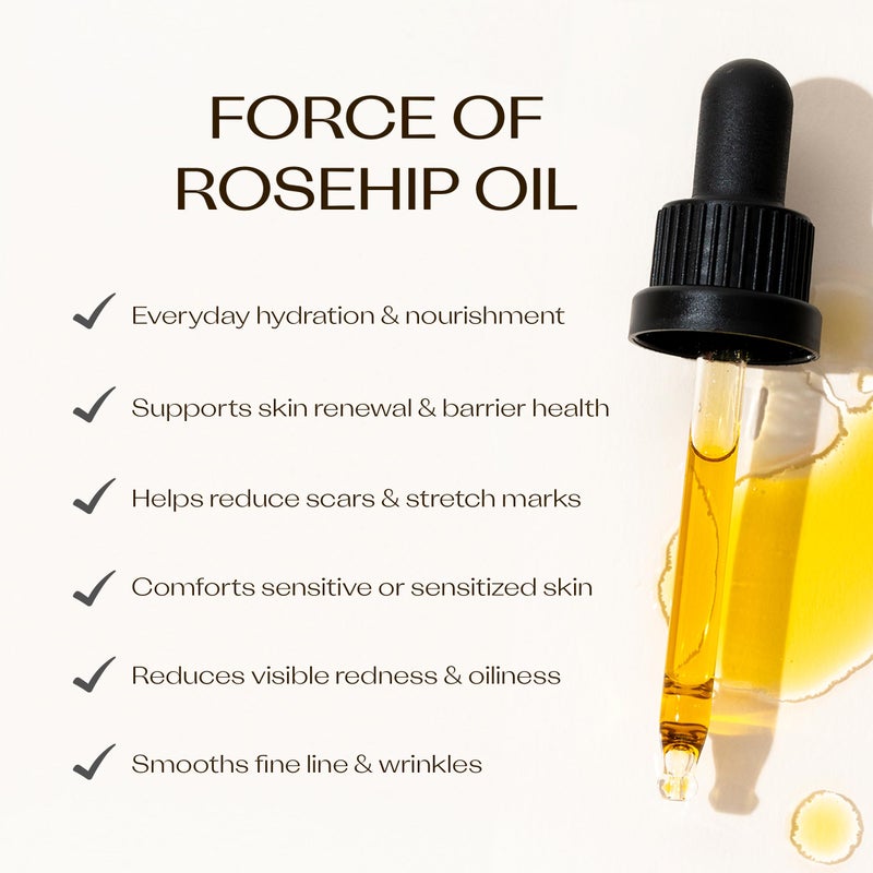 Trilogy Certified Organic Rosehip Oil - Pure Cold-Pressed Rosehip Seed Oil for Scars, Stretch Marks, Fine Lines & Wrinkles - With Omega 3, 6 & 9 for All Skin Types, USDA Certified, 1.52 Ounce - Image 2