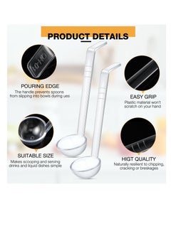 Excefore 20 Pcs 1 oz Plastic Small Ladles with 7 Inches Long Acrylic Handle, Mini Ladle for Serving Salsa Sauce, Dressing Punch Bowl, Sauces and Toppings, Transparent  - Image 3