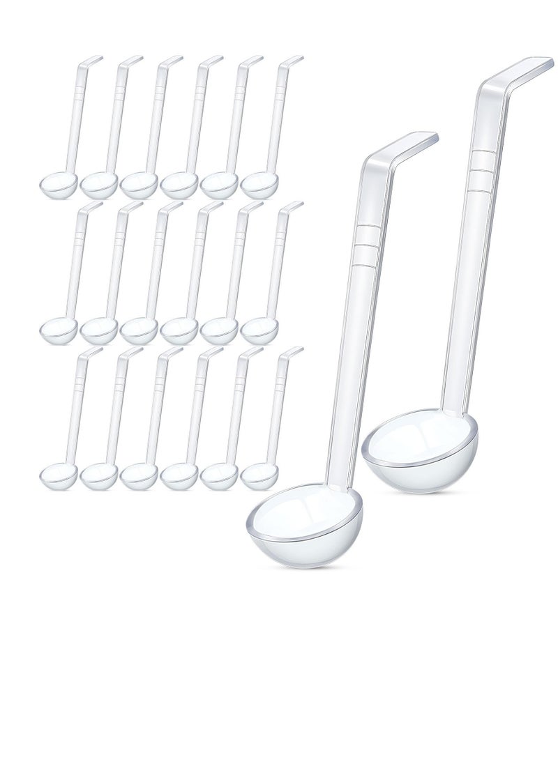 Excefore 20 Pcs 1 oz Plastic Small Ladles with 7 Inches Long Acrylic Handle, Mini Ladle for Serving Salsa Sauce, Dressing Punch Bowl, Sauces and Toppings, Transparent  - Image 1
