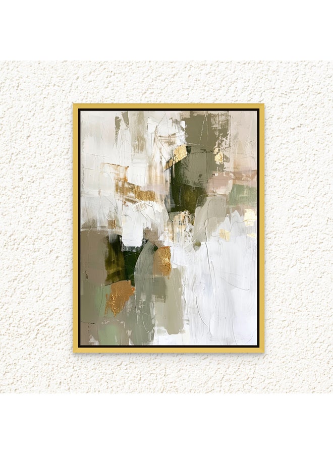 آرت دیکور  لوحة فنية جدارية مؤطرة من القماش باللون الذهبي، عمل فني تجريدي حديث ثنائي الاتجاه مع لمسات ذهبية، ديكور جداري مناسب للمكتب وغرفة النوم وغرفة المعيشة والهدايا، مقاس - Image 1