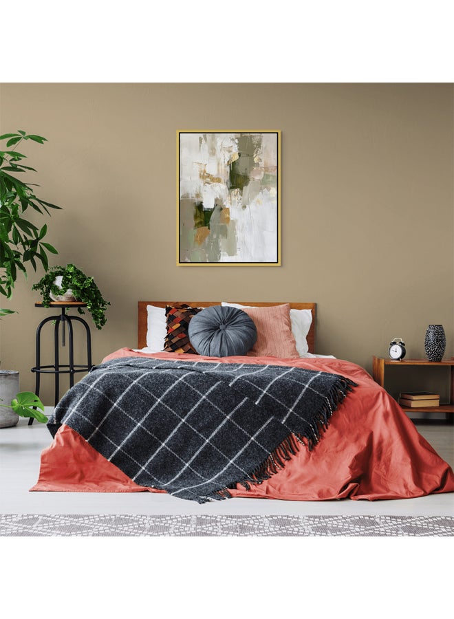 آرت دیکور  لوحة فنية جدارية مؤطرة من القماش باللون الذهبي، عمل فني تجريدي حديث ثنائي الاتجاه مع لمسات ذهبية، ديكور جداري مناسب للمكتب وغرفة النوم وغرفة المعيشة والهدايا، مقاس - Image 2