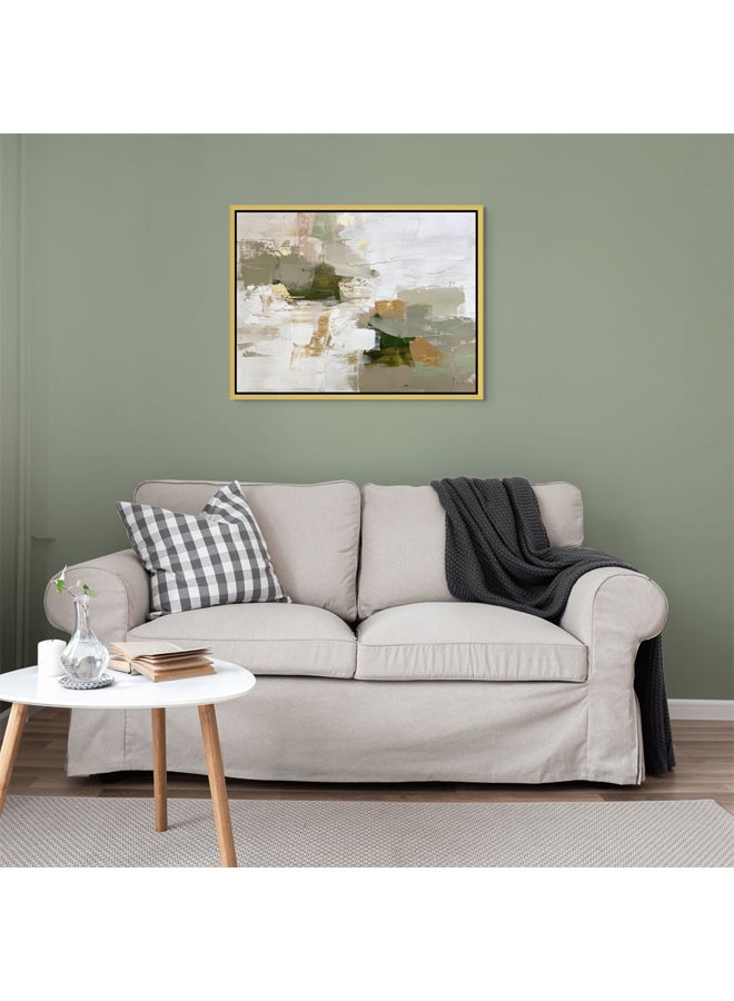 آرت دیکور  لوحة فنية جدارية مؤطرة من القماش باللون الذهبي، عمل فني تجريدي حديث ثنائي الاتجاه مع لمسات ذهبية، ديكور جداري مناسب للمكتب وغرفة النوم وغرفة المعيشة والهدايا، مقاس - Image 5