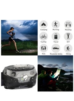 Vergali LED Head Torch Head lamp, Motion Sensor Control, 120 Lumen Bright 15 Hours Runtime 1200mAh Battery USB Rechargeable Waterproof Headlight Flashlight, Camping Hiking Fishing Work  - Image 4
