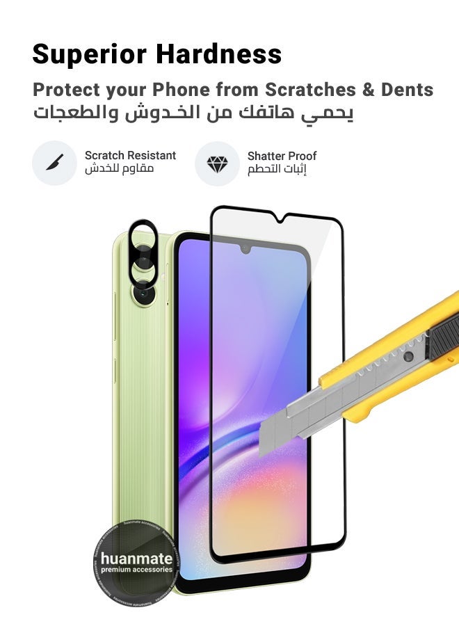 huanmate 2 in 1 Samsung Galaxy A05 Screen & Camera Protector - High Transparency Full Coverage Shield for Scratch & Impact Protection - Screen & Camera Protector for Samsung Galaxy A05 - Image 3