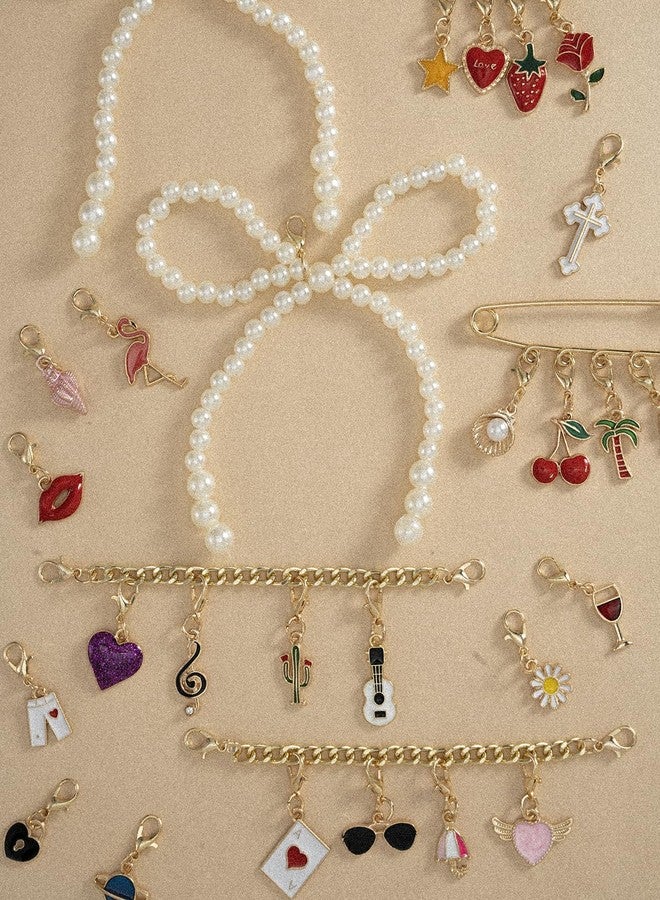 Deinduser 339 Pcs Shoe Charms for Sneakers, Junk Socks Charms Kit for Women, Bling Junk Sneaker Charm Set, Gold Shoelace Charm with Pearl Bows and Letters, Metal, No Gemstone - Image 5