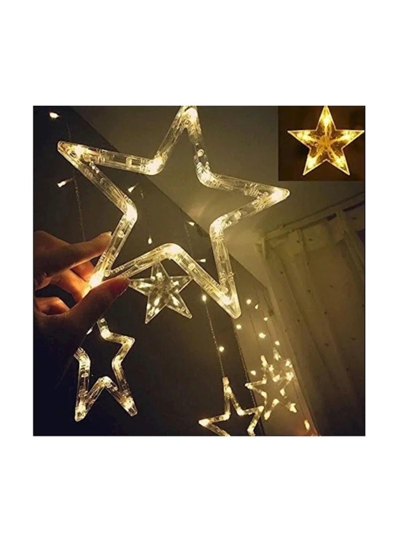 أضواء LED على شكل نجمة رمضان - أضواء زينة بيضاء دافئة للمنزل والنوافذ وغرف النوم وزينة العيد - Image 1