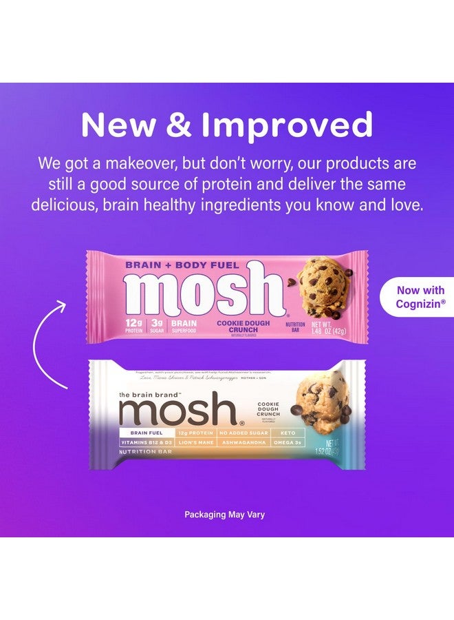 موش ألواح بروتين كيتو مقرمشة بعجينة الكوكيز من موش، غنية بالألياف، منخفضة الكربوهيدرات، خالية من الغلوتين، غنية بالبروتين، وجبة خفيفة صحية للدماغ، 12 قطعة - Image 1