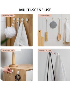 Bukela Small Adhesive Wall Hooks, 10 Packs Damage-Free Hanging Wall Hooks Towel Hooks Coat Hooks Key Hooks for Home, Kitchen, Bathroom, Office, for Hanging Towels/Clothes/Plants/Keys  - Image 3