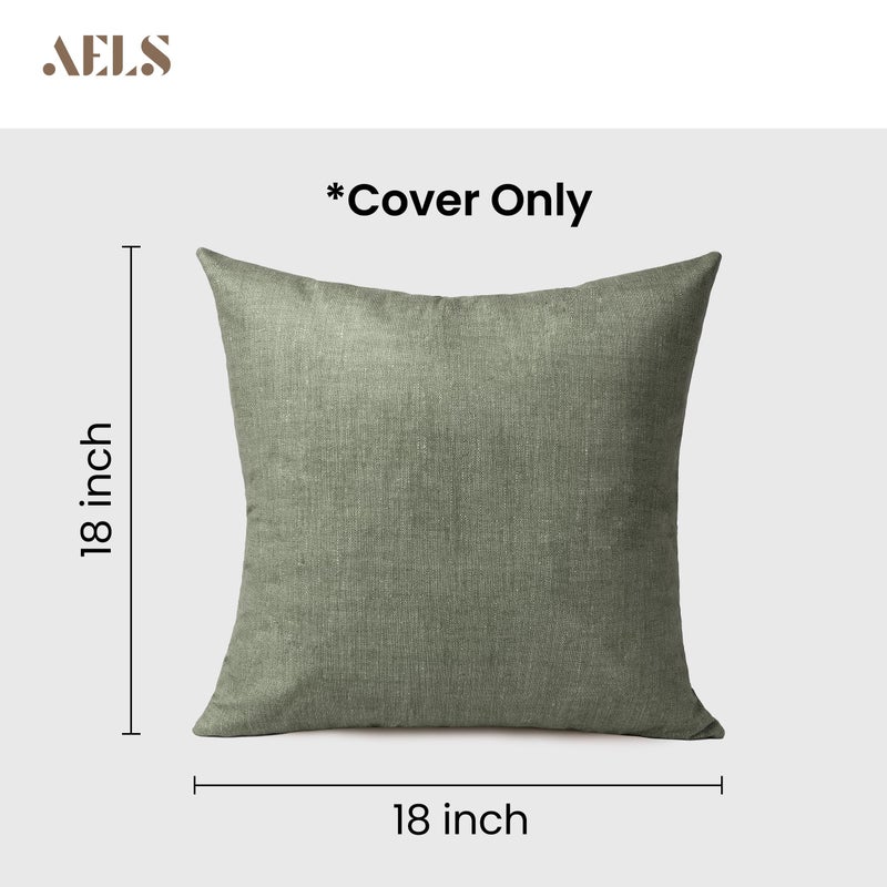AELS Decorative Throw Pillow Covers 18x18, Set of 2, Soft Textured Look Printed Pillow Case, Modern Farmhouse Cushion Case for Bed Couch Sofa, Sage Green (Covers Only) - Image 4