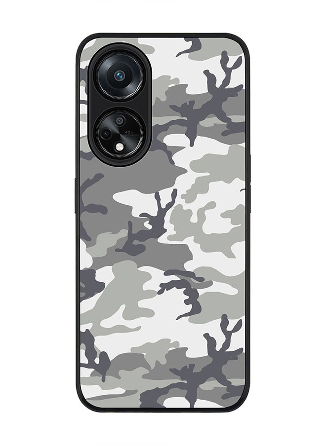 Stylizedd Rugged Black edge case for Oppo A98 5G, Slim fit Soft Case Flexible Rubber Edges Anti Drop TPU Gel Thin Cover- Artic Camo  - Image 1
