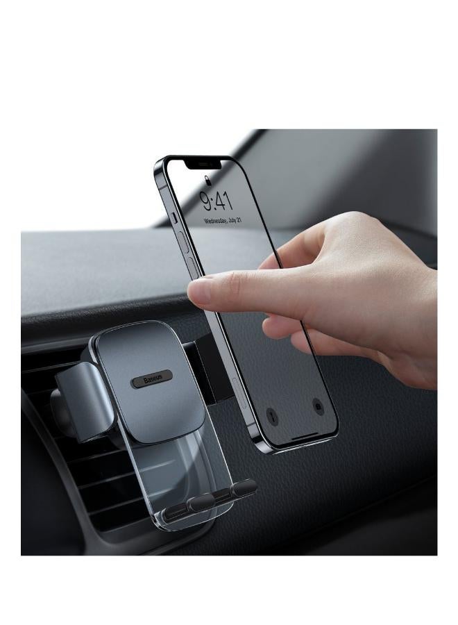 بيسوس Baseus Easy Control Clamp Car Mount Holder (Air Outlet Version) Compatible with smartphones from 4.7 To 6.7 - Black Dark Grey - Image 3