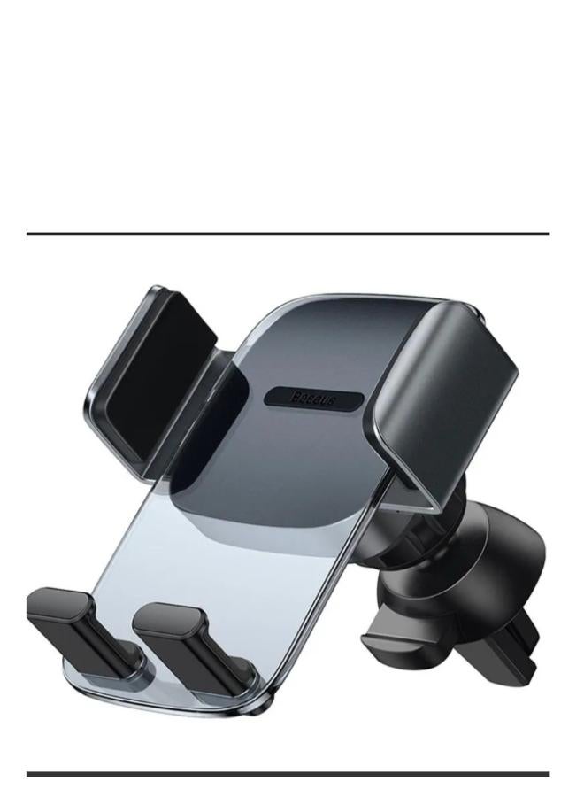 بيسوس Baseus Easy Control Clamp Car Mount Holder (Air Outlet Version) Compatible with smartphones from 4.7 To 6.7 - Black Dark Grey - Image 1