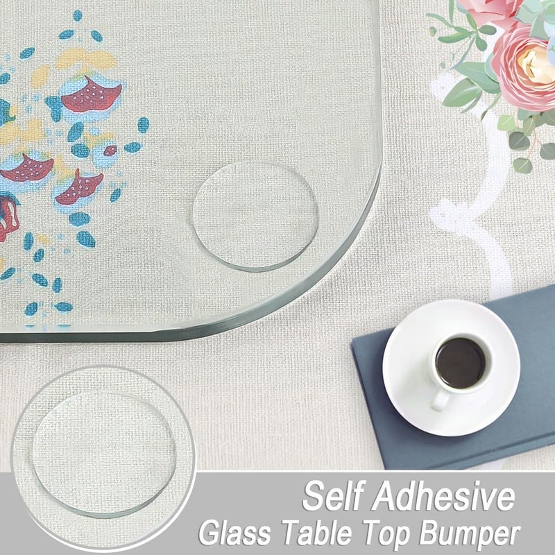 Maylanny Extremely Self Adhesive Soft Glass Table Top Bumper, Transparent Anti Slide & Scratch Glass Table, Rubber Pads Glass Table Top Spacer. to Avoid The Movement of Glass (Round, 24 PCS), Clear - Image 2