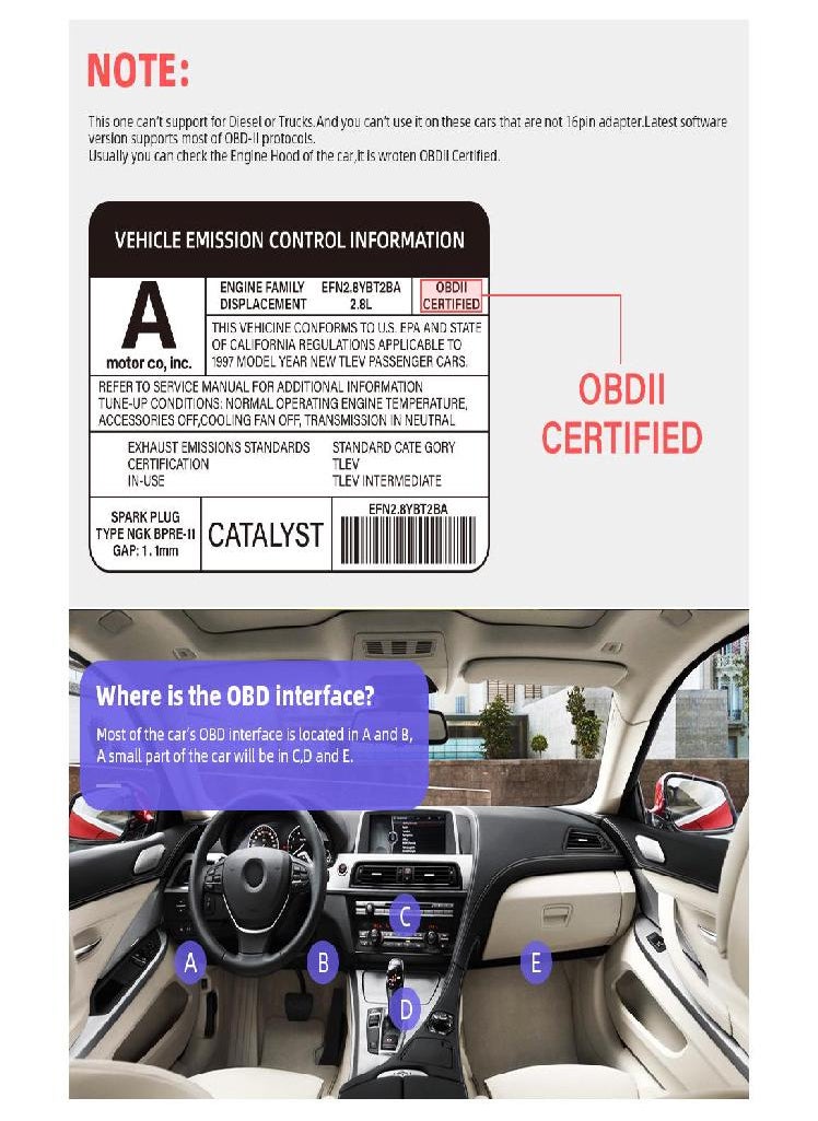 Eckek - Elm 327 V1.5 and V2.1 OBD2 Car Diagnostic Tool Super MINI Elm327 Auto Scanner Bluetooth Code Reader Car Fault Repair Tool Car Kit For Android/PC - Image 1