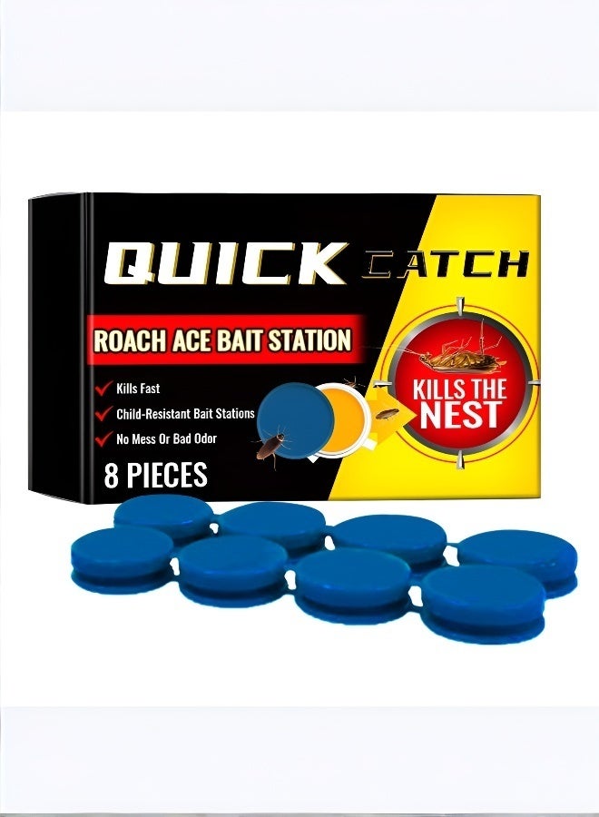 Powerful Cockroach Bait Station — Effective against all types of cockroaches. It features long-lasting efficacy, easy application and no messy residues. Suitable for all scenarios. A must-have for households. 8 pieces per pack. | cockroach killer, roach bait, cockroach trap, pest control, long lasting, easy to use - Image 2