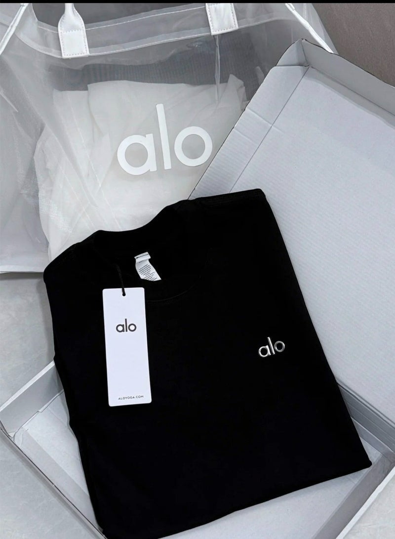 Alo Yoga Loose T-shirt-Round Neck Short Sleeve-Summer Short Sleeve - Image 1