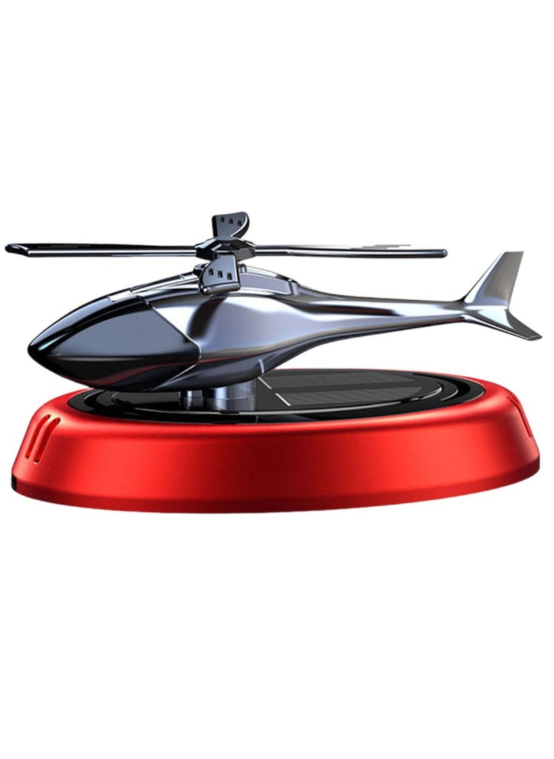 DIGI CORE Car Air Freshener Helicopter Solar Energy Rotating Aromatherapy Aviation Al Alloy Diffuser Interior Decoration Accessories Diffuser For Car & Home Car Perfumes Relieve Stress & Air Purifier  - Image 1