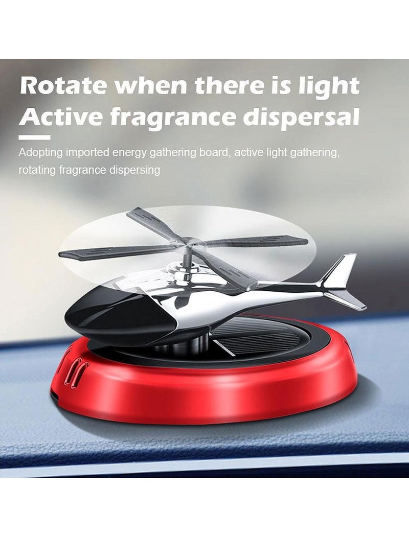 DIGI CORE Car Air Freshener Helicopter Solar Energy Rotating Aromatherapy Aviation Al Alloy Diffuser Interior Decoration Accessories Diffuser For Car & Home Car Perfumes Relieve Stress & Air Purifier  - Image 3