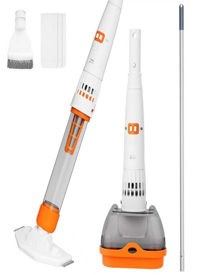 AQUAFYSH 3 in 1 Rechargeable Pool & Spa Hot Tub Vacuum Cleaner - Dual Mode & Magnetic Drive System, 25µm Ultra Fine Mesh Filters for Hot Tub, Small Above Ground Pools, 60 Mins (Orange) - Image 1