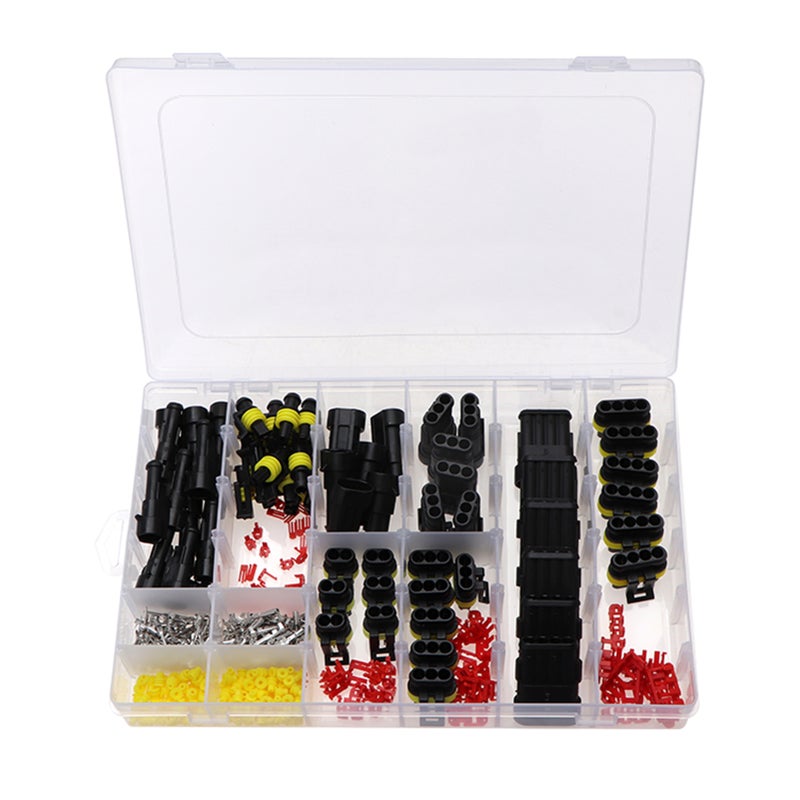 408 PCS Waterresistance Car Electric Cable Connector Terminal Plug Kit Set with Plier 1 2 3 4 Pin Truck Plug Car Spark Connector Assorted Box Portable - Image 5