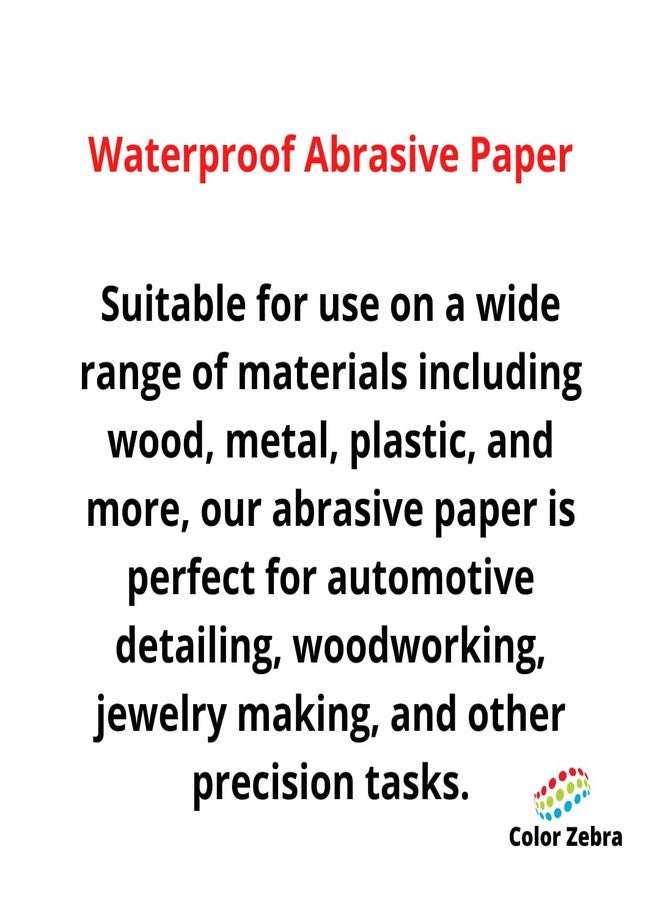 Color Zebra® UltraFine Waterproof Abrasive Paper - Grit 1500 (P 1500) | 2 Sheet | Sandpaper for Wood Furniture Finishing, Metal Sanding, and Automotive car/bike Polishing, Dry or Wet Sanding - Image 4