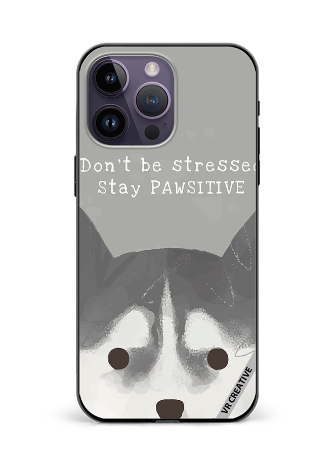 VR CREATIVE Protective Case Cover For Apple iPhone 15 Pro Positive Dog Design Multicolour - Image 1