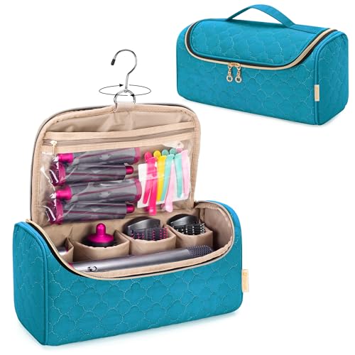 Yarwo Airwrap Travel Case Compatible for Dyson Airwrap Complete Styler All Models and Attachments, Portable Storage Bag with Hanging Hook for Hair Curler Accessories, Teal (Patent Design) - Image 1