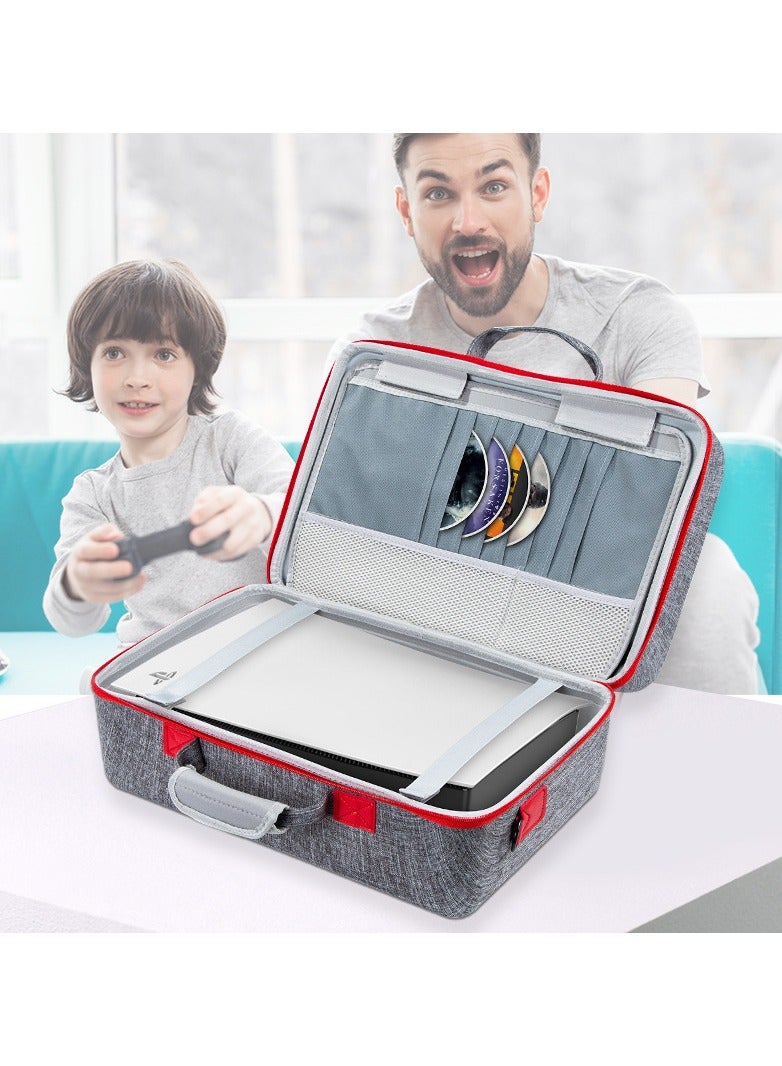 إسكدنيا حقيبة حمل لجهاز PS5 EVA حقيبة سفر مقاومة للماء لجهاز بلاي ستيشن 5 حقيبة مقبض قابلة للتعديل - Image 5