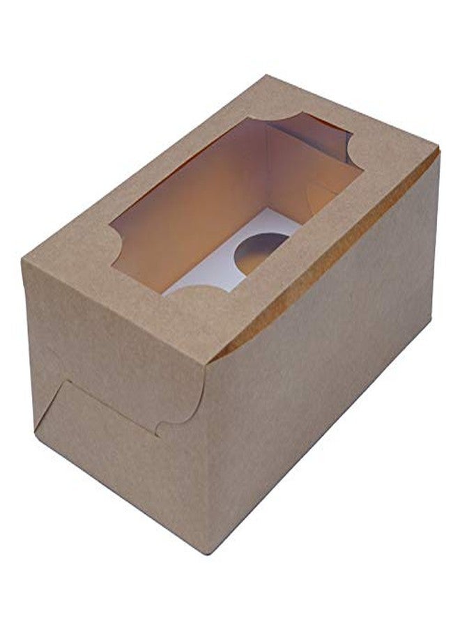 Esslly Yellow 6 Cupcake Box | Made of Paper | With window on the lid | With Cupcake Holder inside | Pack of 20