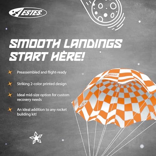 Estes 2264 12-Inch Printed Parachute, Flying-Model-Rocket Recovery Attachment, Rocket Model Kit Accessories for Ages 10+ - Image 4