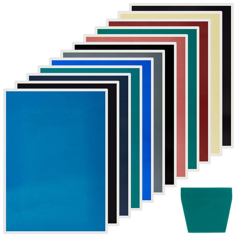 PLIGREAT 12 Colors Laser Engraving Marking Paper, Marking Color Paper with Scraper for Fiber Marking and Engraving on Metal Ceramics Glass Cutting and Engraving - Image 1