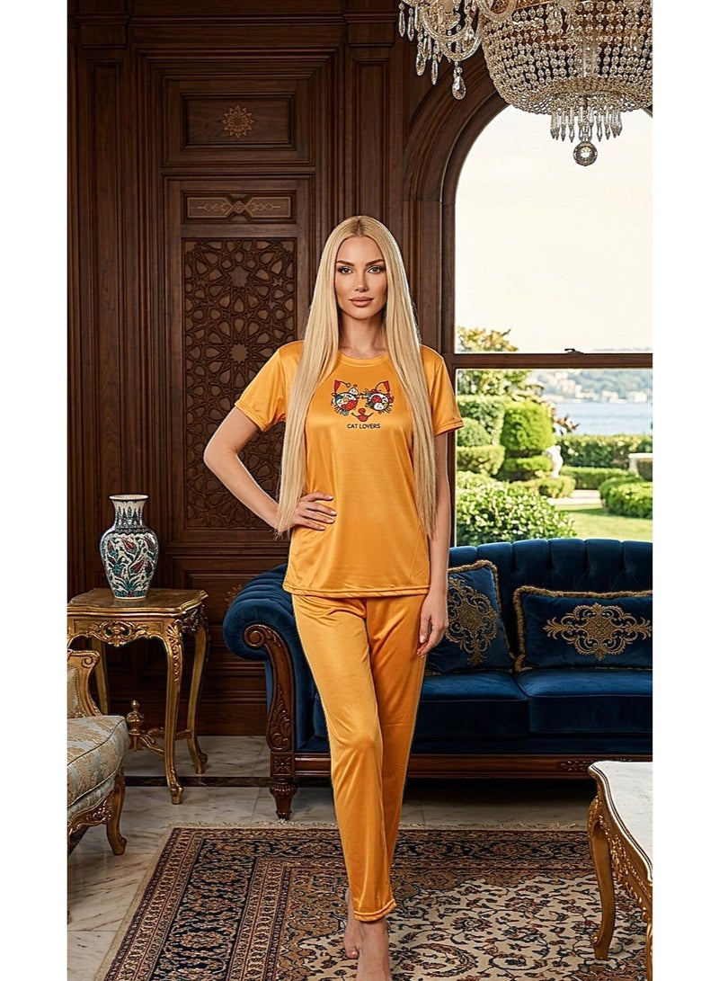 Comfortable and elegant two-piece women's pajama set, fits up to 90 kg - Image 2