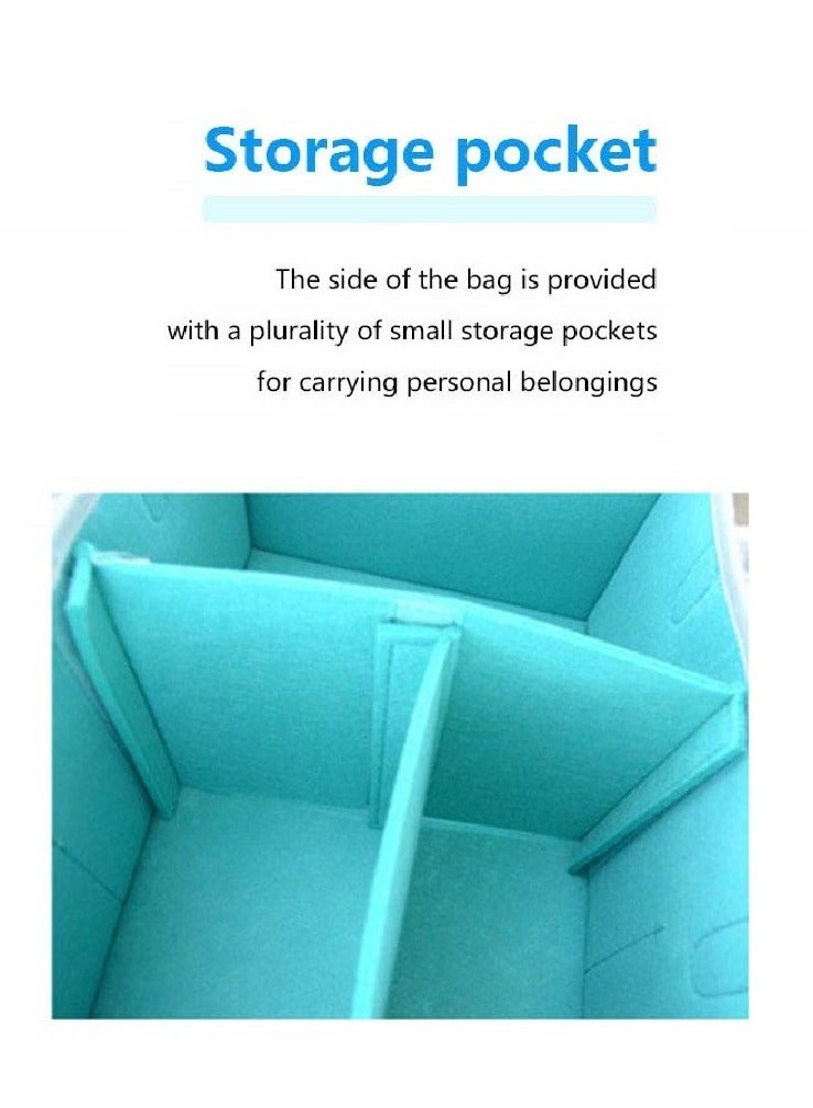 MiMi & BeiBei Baby Diaper Caddy Organizer Tote Bag Portable Nursery Essentials Storage Basket Bin Portable Traveling Organizer Foldable Felt Storage Bag Green  - Image 2